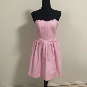 Lilly Pulitzer Seersucker Richelle Strapless dress Pink white stripe Size 2